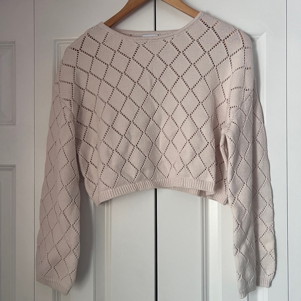 La Hearts Cream Knit Sweater